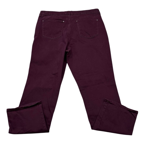 Gloria Vanderbilt 16 XL 1X Jeans Denim Wine Stretch Slimming Rail Straight - Picture 5 of 11